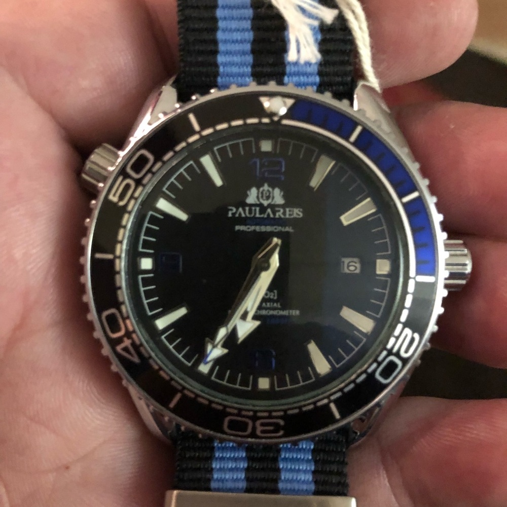 New Black and Blue Paularies Men's Watch
